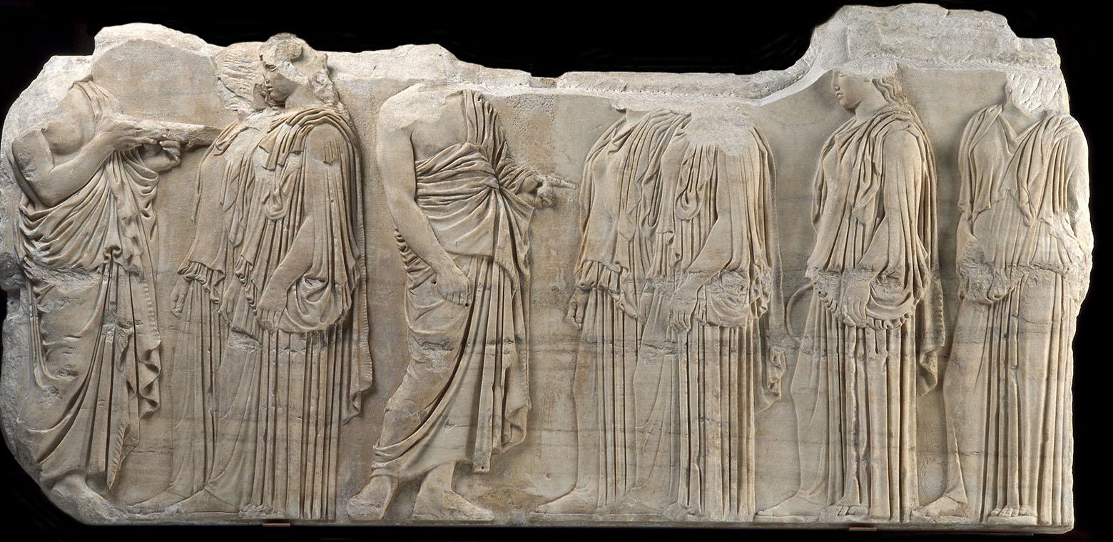 Plaque dite des Ergastines Phidias (vers 490 av J.-C.-vers 432 av J.-C.) ,  sculpteur